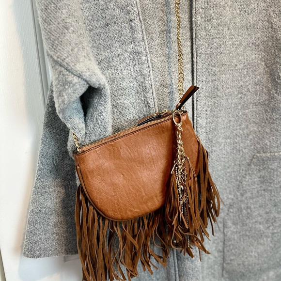 ALDO Brown Leather Multicompartment Crossbody Purse - Picture 3 of 9